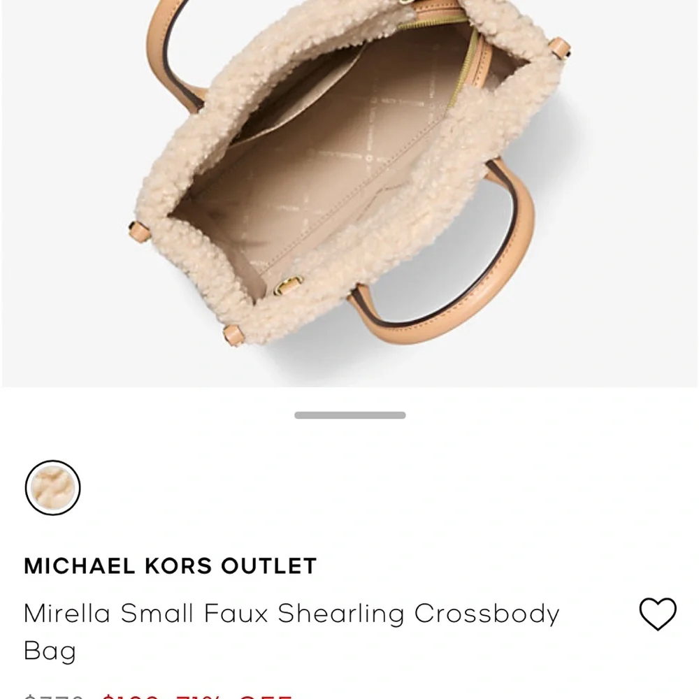 Michael Kors Cream and Black Crossbody Sheepskin Bag - Picture 6 of 8